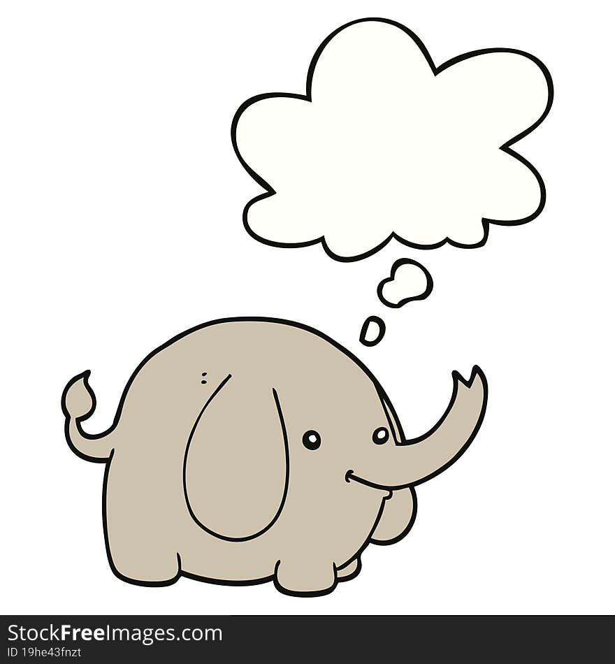 cartoon elephant and thought bubble