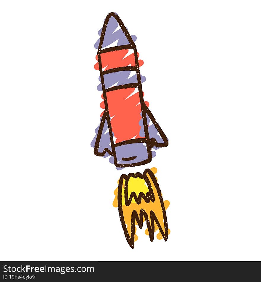 Rocket Chalk Drawing