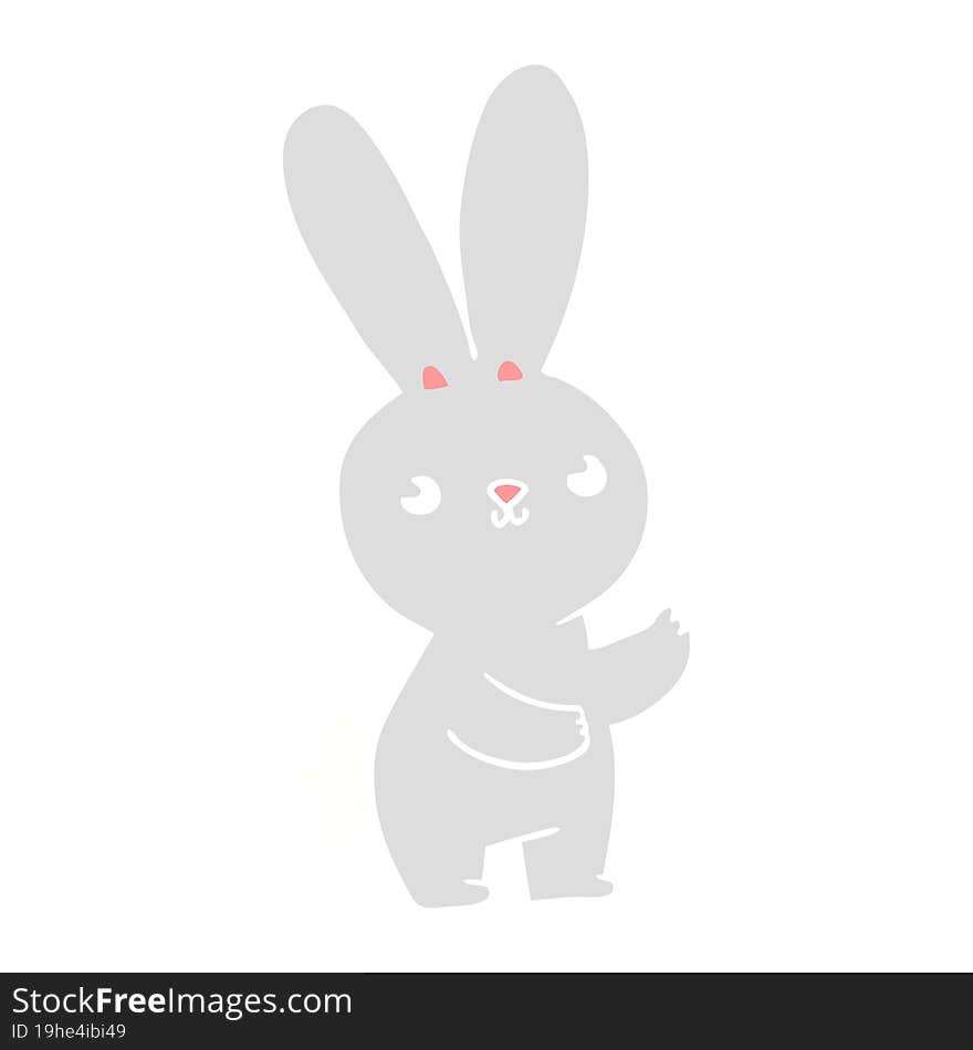 cute flat color style cartoon rabbit