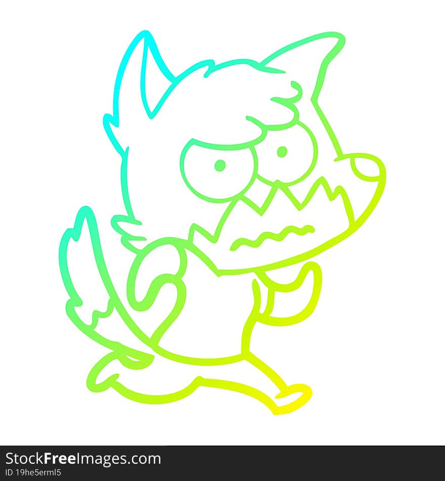 Cold Gradient Line Drawing Cartoon Annoyed Fox