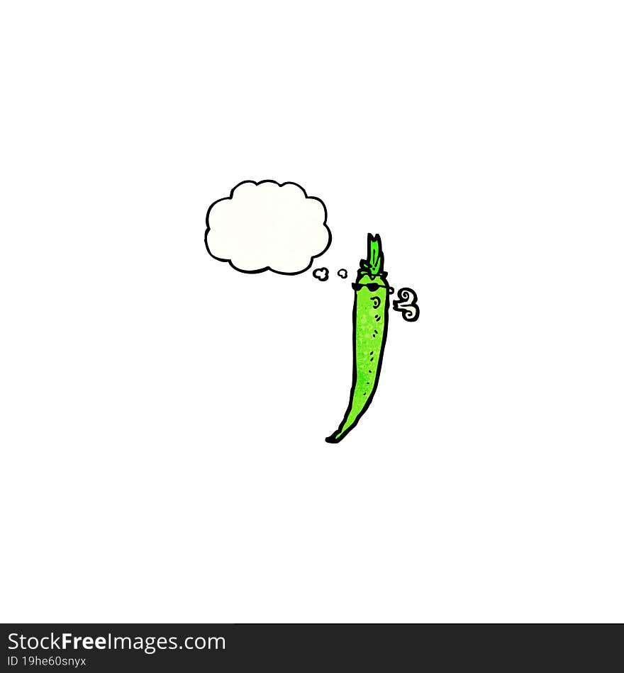 Cartoon Chili Pepper With Thought Bubble