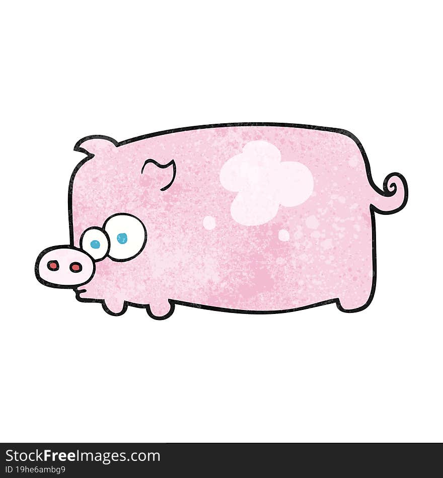 freehand textured cartoon pig