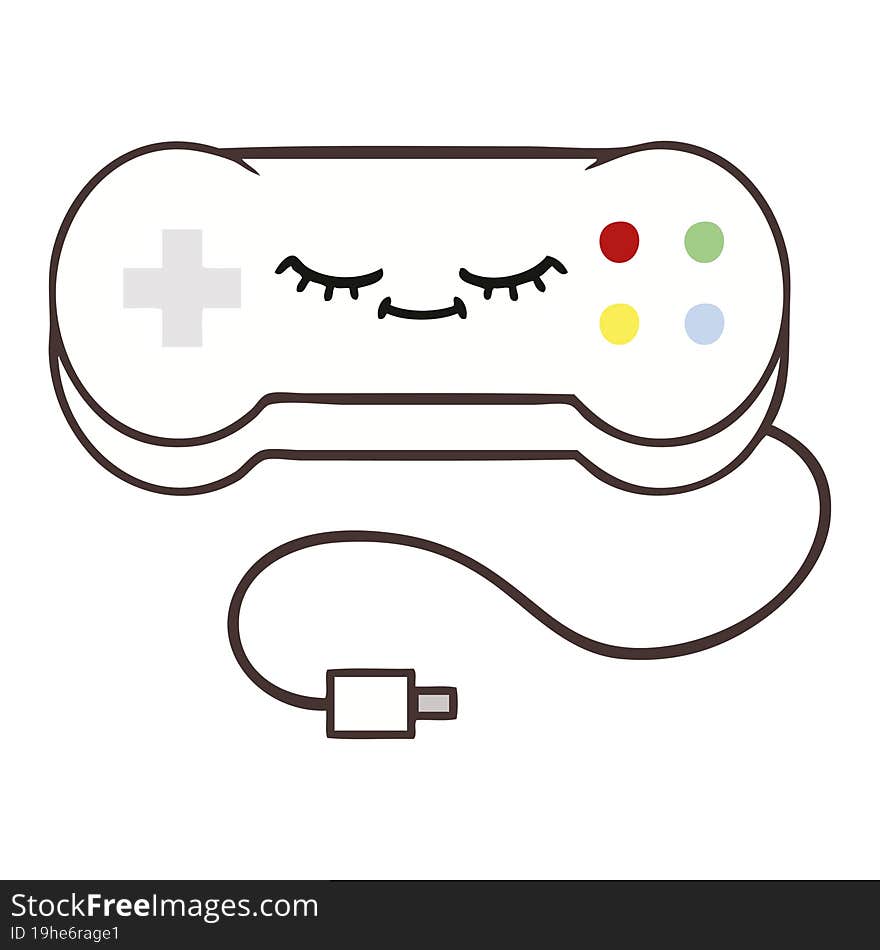 Flat Color Retro Cartoon Game Controller