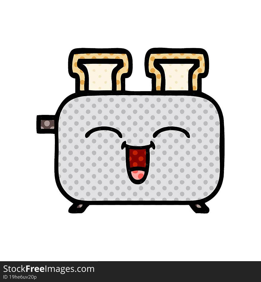 Comic Book Style Cartoon Of A Toaster