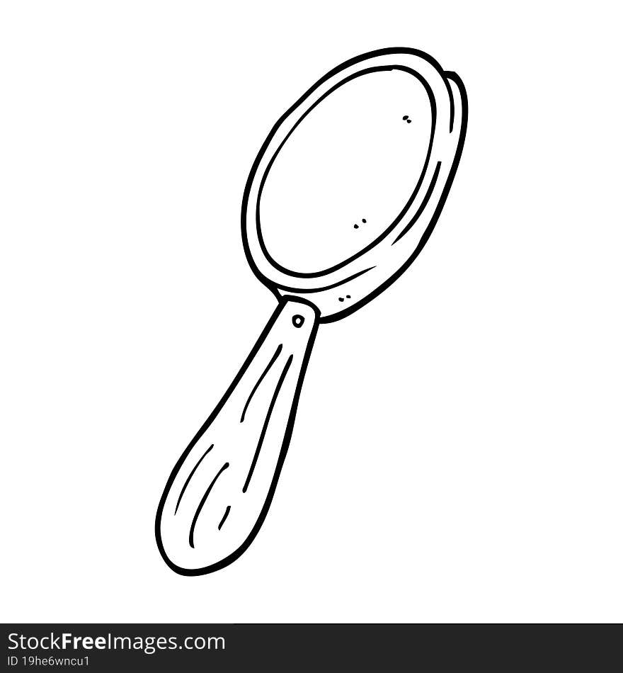 line drawing cartoon magnifying glass