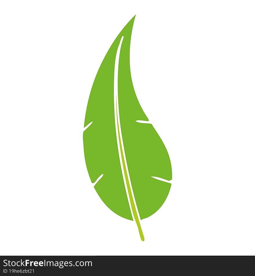 Cartoon Doodle Of A Green Long Leaf