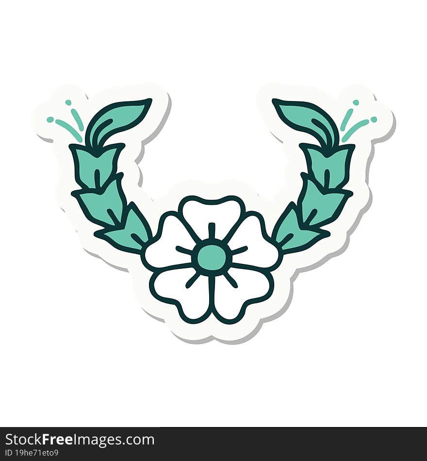 tattoo style sticker of a decorative flower