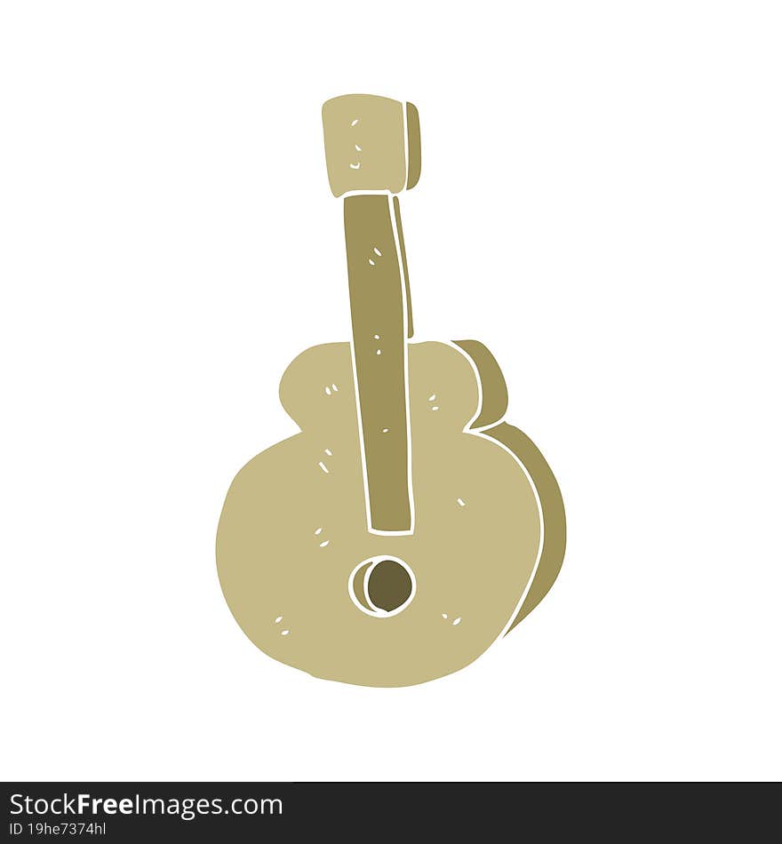 flat color illustration of a cartoon guitar