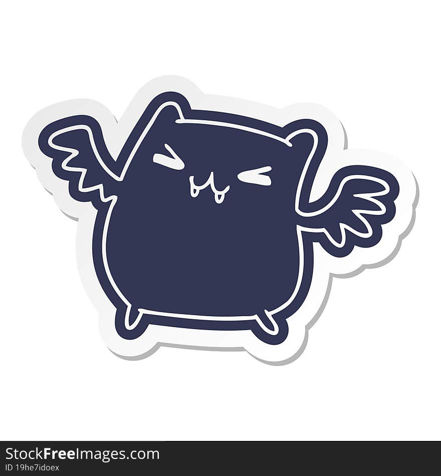 cartoon sticker of a kawaii cute bat