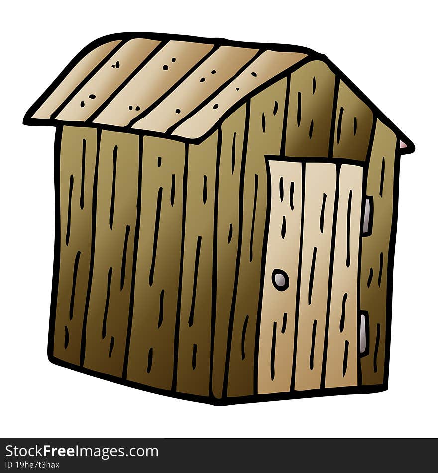 cartoon doodle wood shed