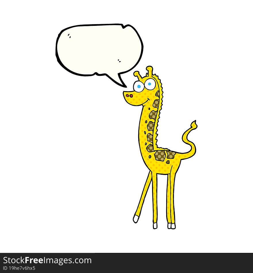 Comic Book Speech Bubble Cartoon Giraffe