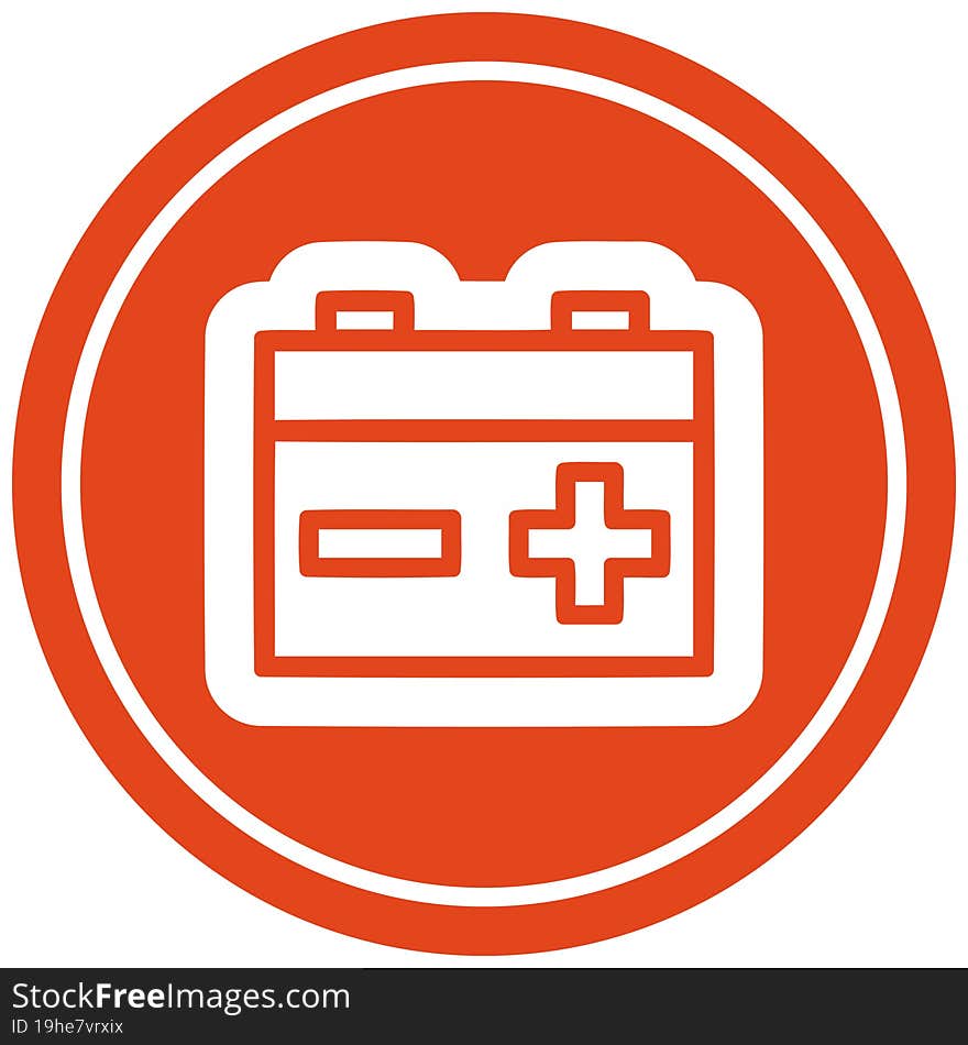 industrial battery circular icon