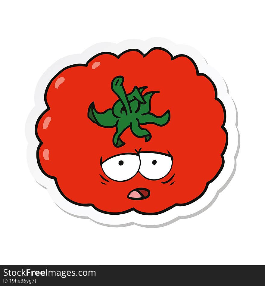 sticker of a cartoon tomato