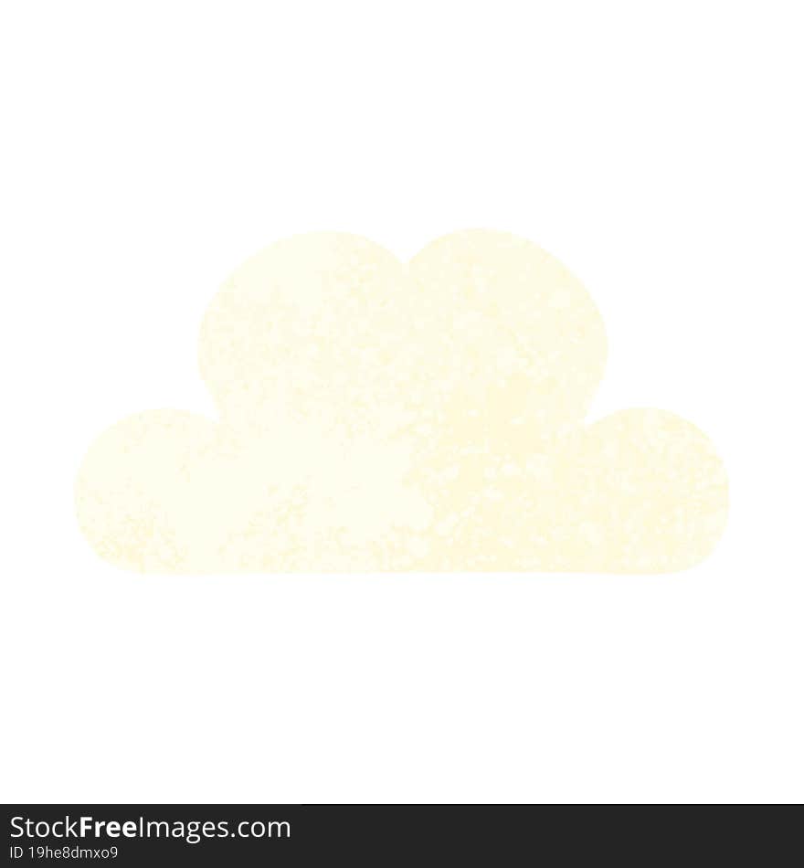 retro illustration style cartoon white cloud