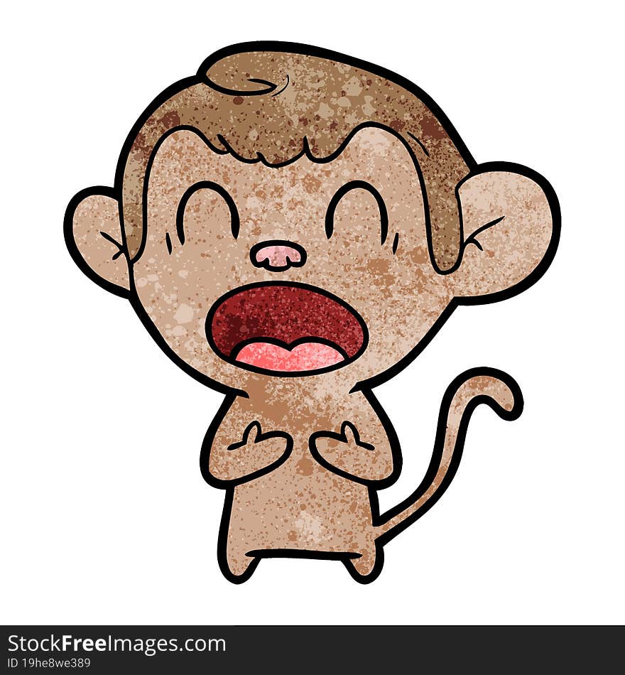 shouting cartoon monkey. shouting cartoon monkey