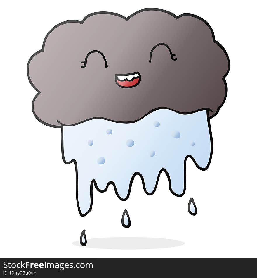 freehand drawn cartoon rain cloud