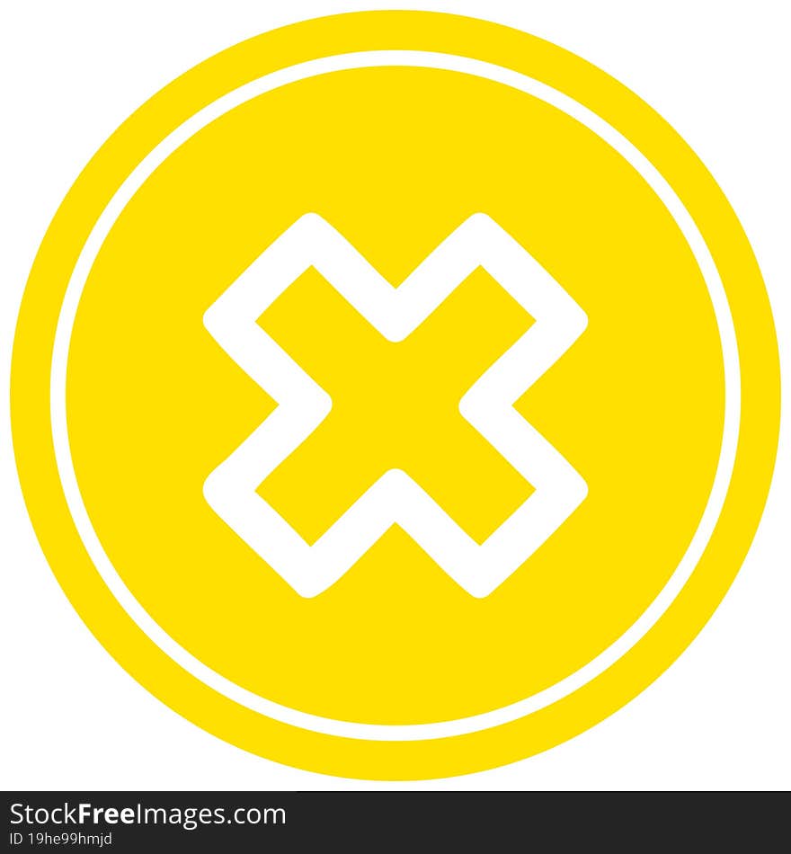 multiplication sign circular icon symbol