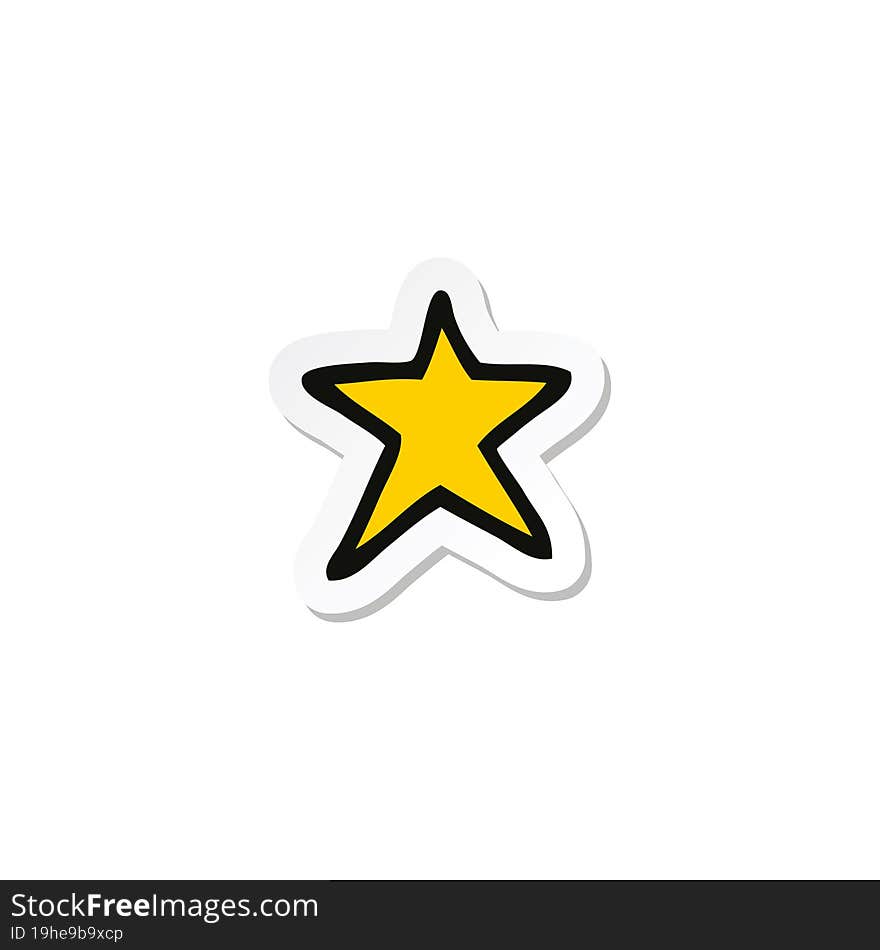 sticker of a cartoon star symbol