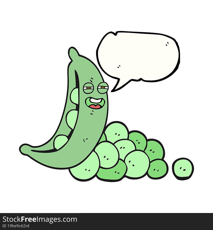 speech bubble cartoon peas in pod