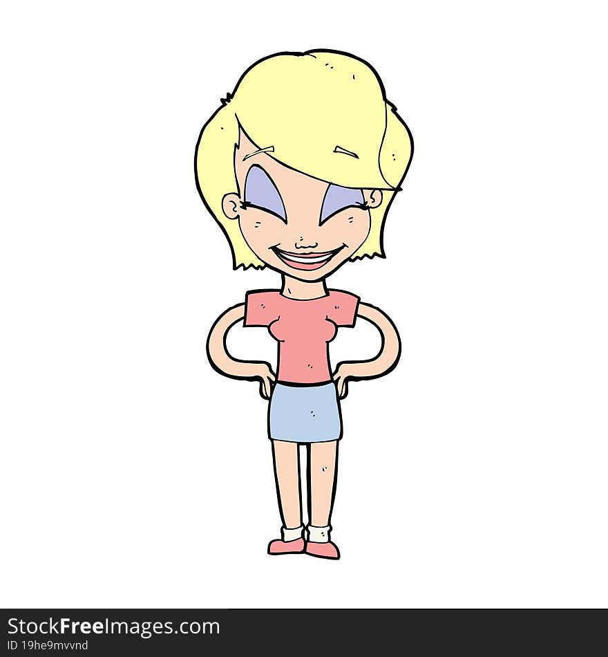 cartoon woman with hands on hips