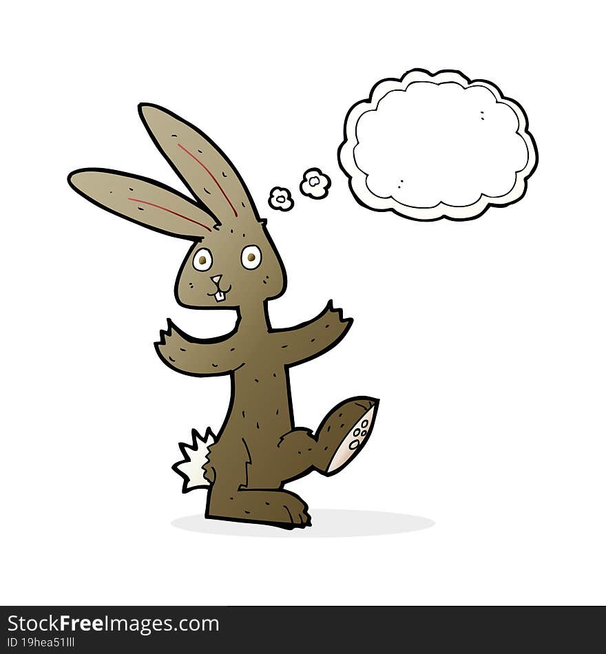 cartoon rabbit with thought bubble