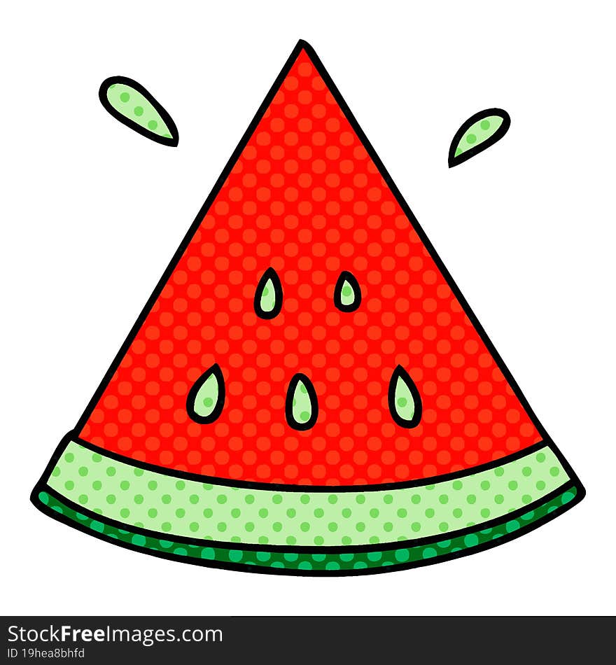 quirky comic book style cartoon watermelon