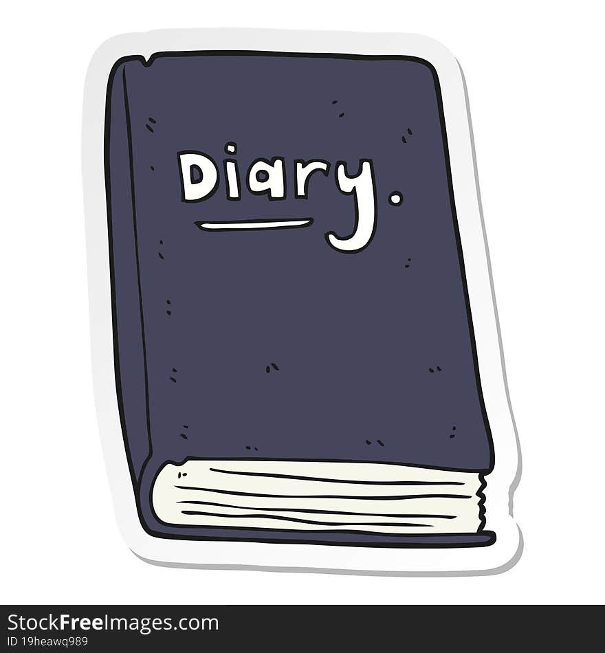 sticker of a cartoon diary