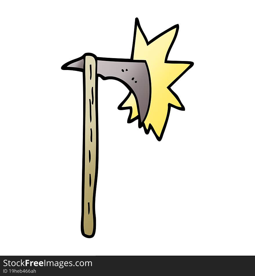 cartoon doodle sharp axe