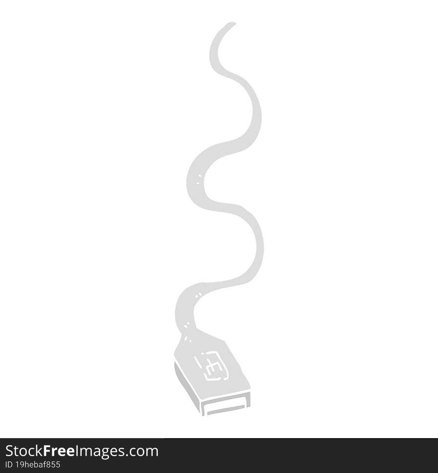 flat color illustration of usb cable. flat color illustration of usb cable