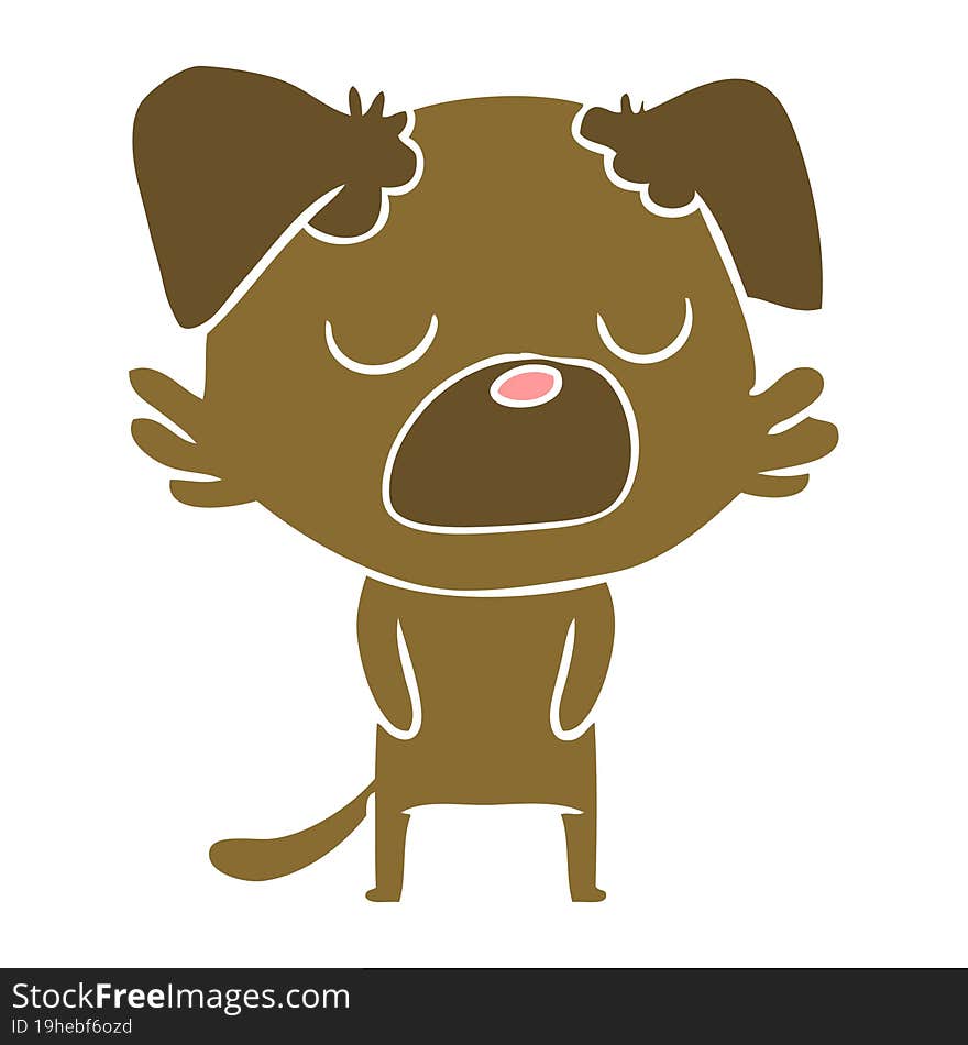 Flat Color Style Cartoon Dog