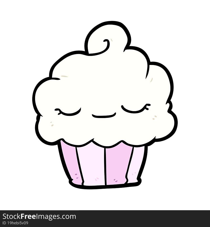 funny cartoon cupcake. funny cartoon cupcake