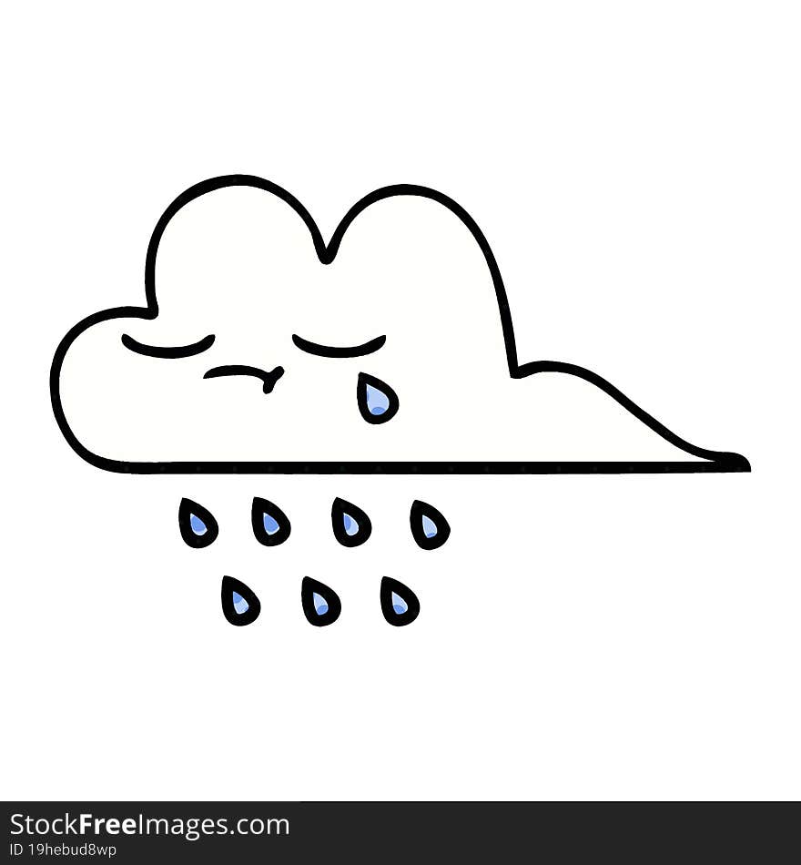 comic book style cartoon rain cloud