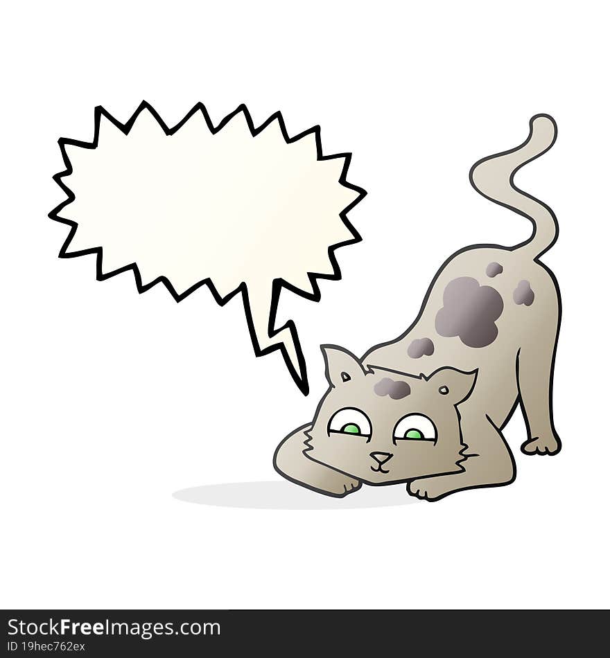 Speech Bubble Cartoon Cat