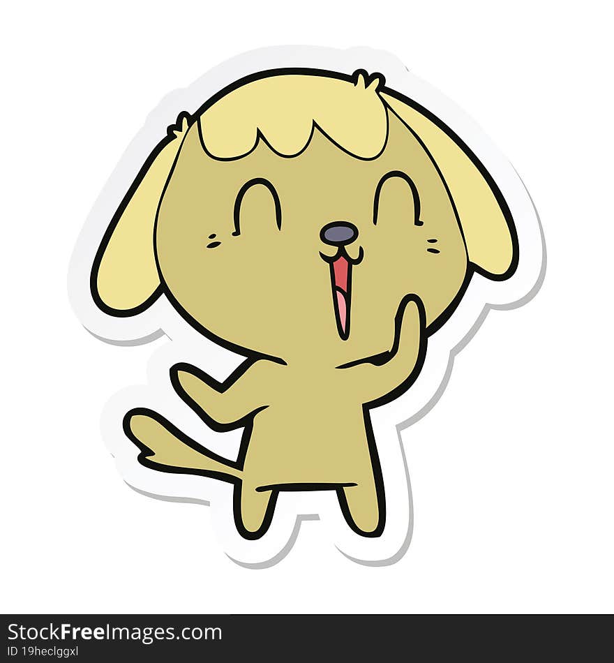 sticker of a cute cartoon dog