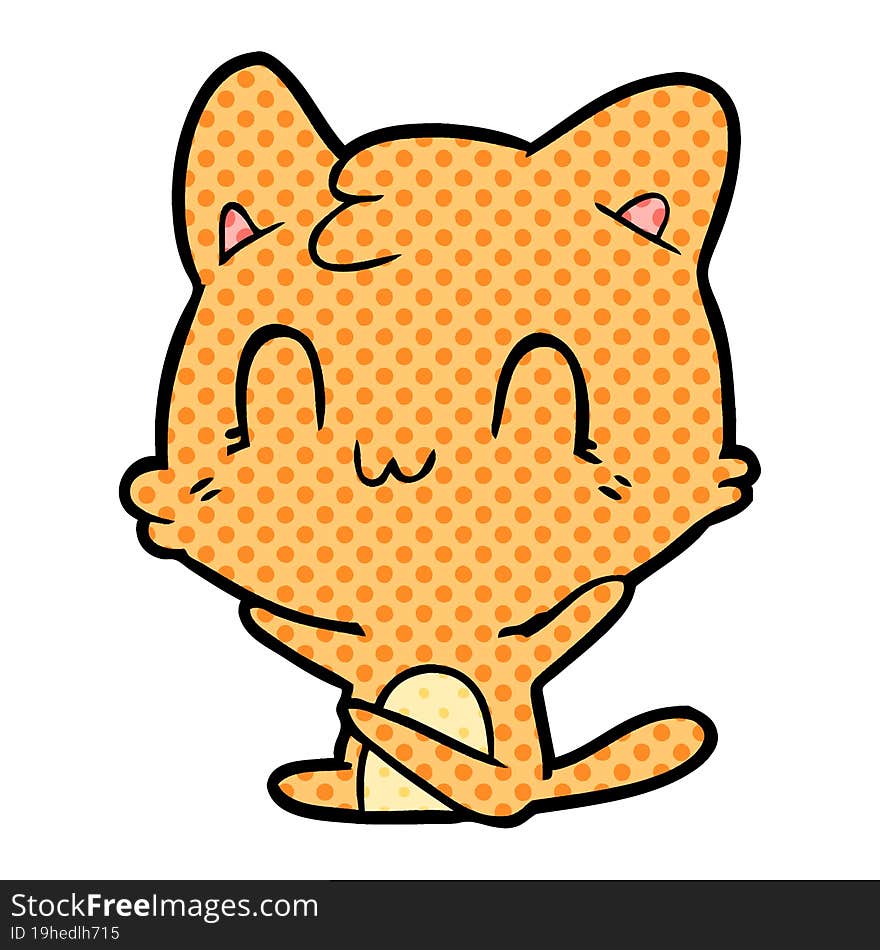 cartoon happy cat. cartoon happy cat