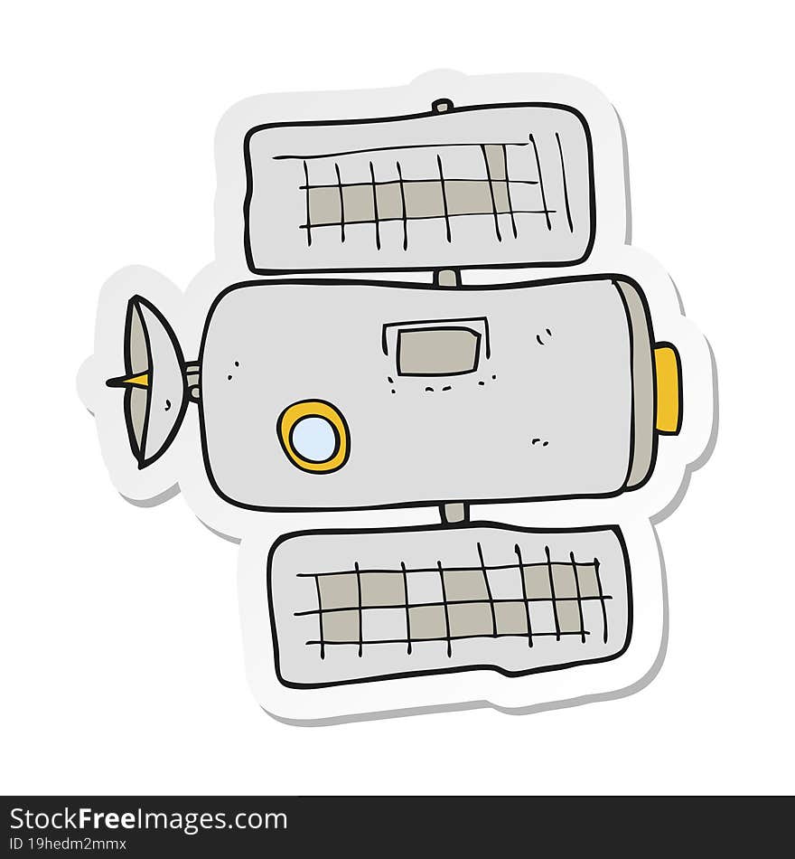 sticker of a cartoon space station