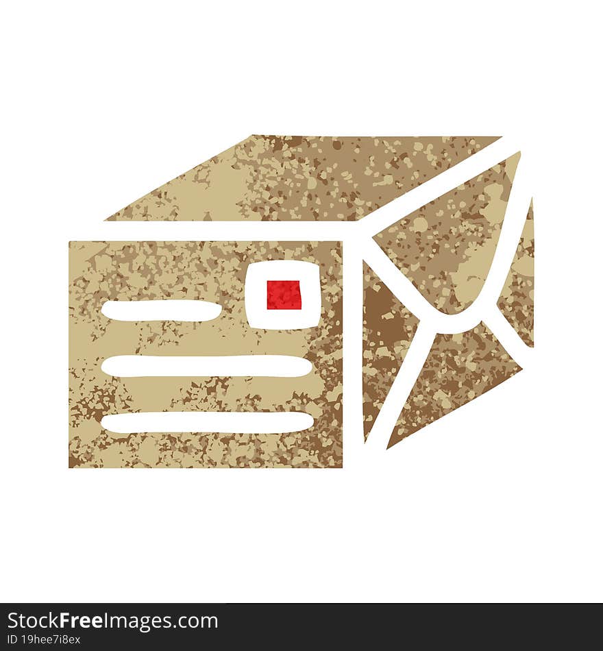 Retro Illustration Style Cartoon Paper Parcel