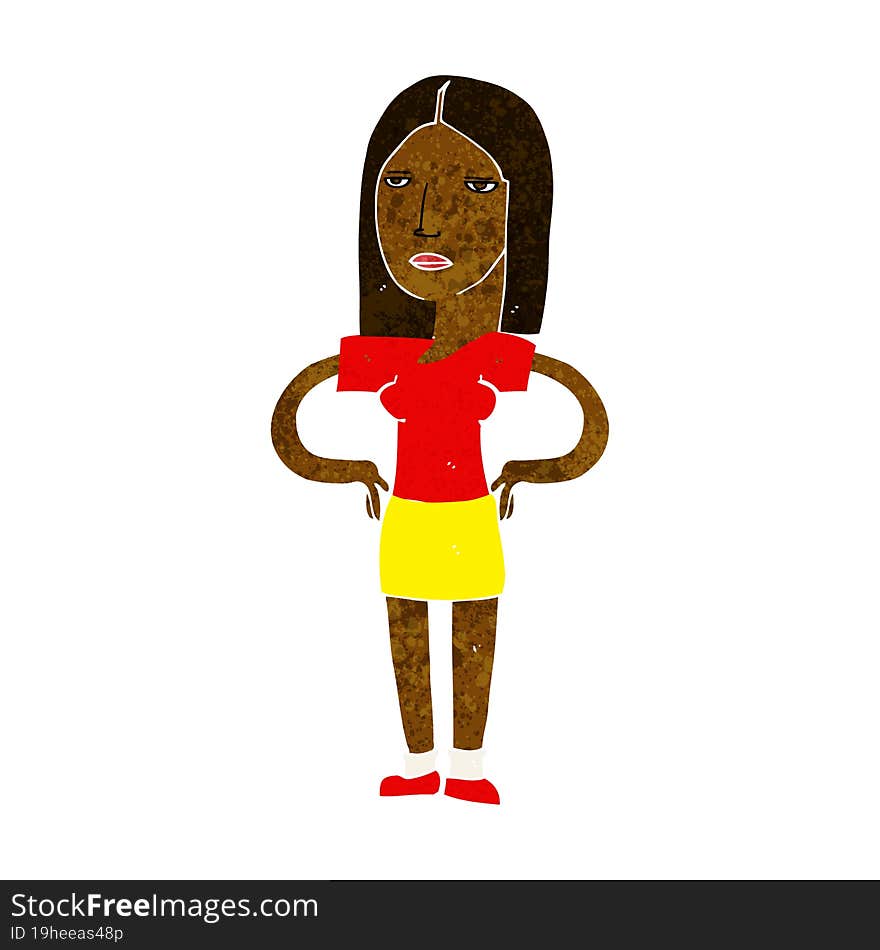 Cartoon Woman With Hands On Hips