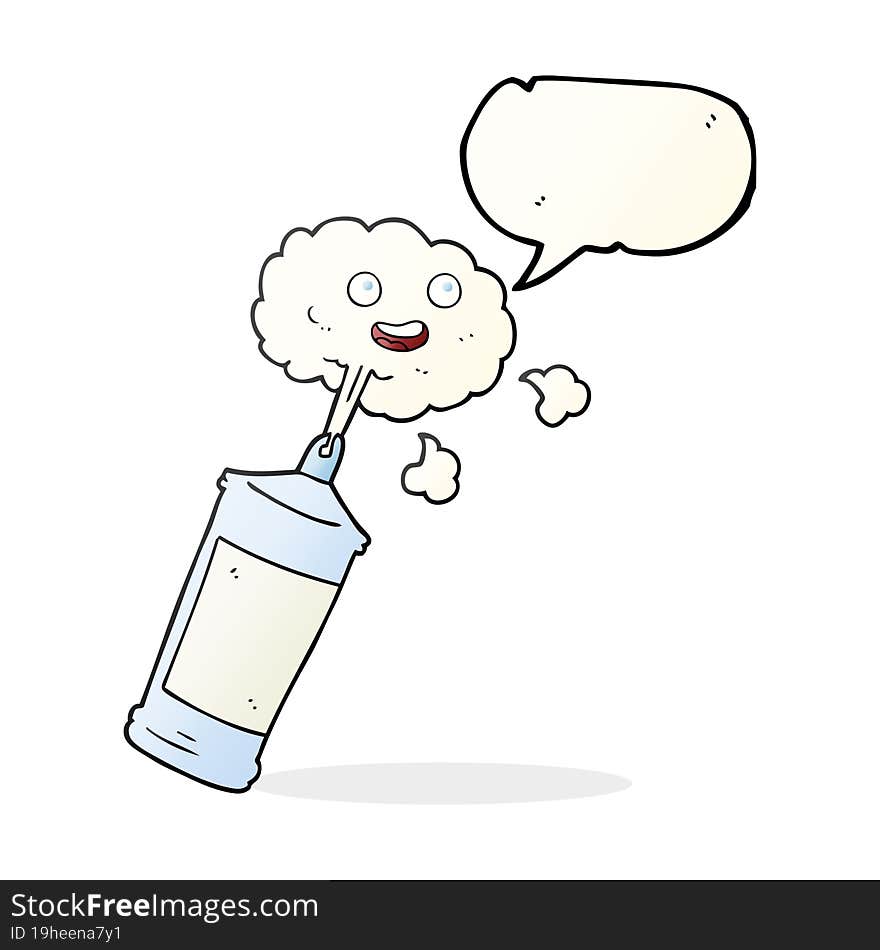 speech bubble cartoon spraying whipped cream