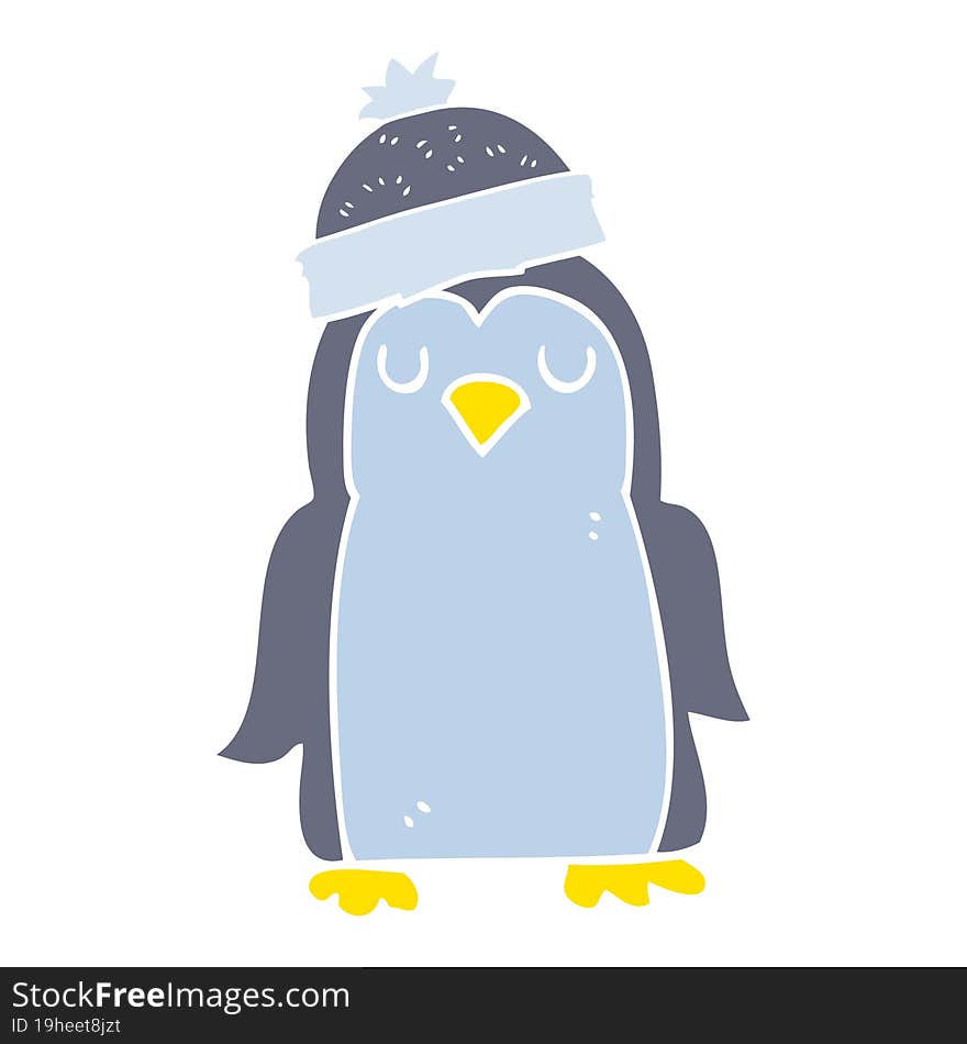 flat color illustration of penguin. flat color illustration of penguin