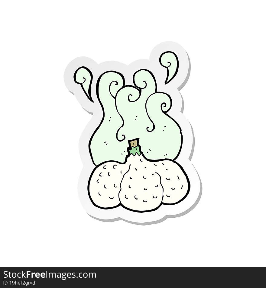 sticker of a cartoon garlic