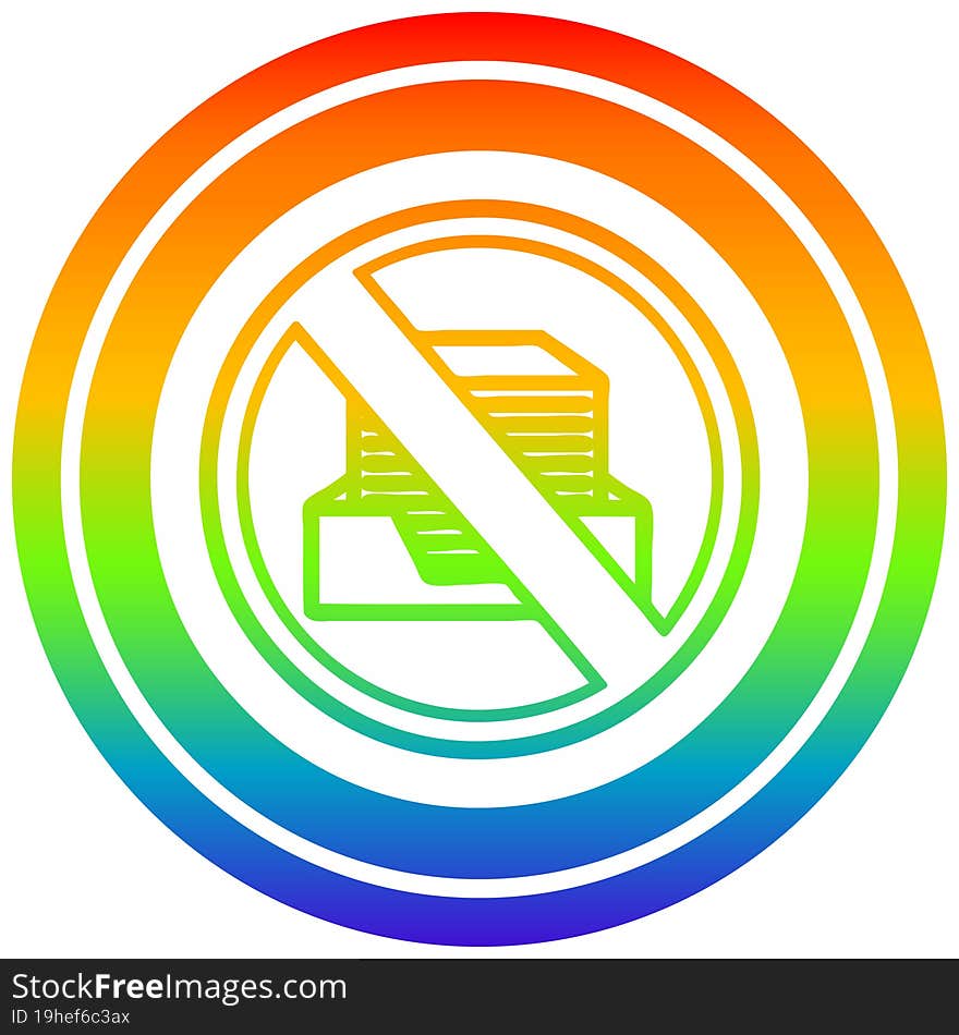 office paperless circular icon with rainbow gradient finish. office paperless circular icon with rainbow gradient finish