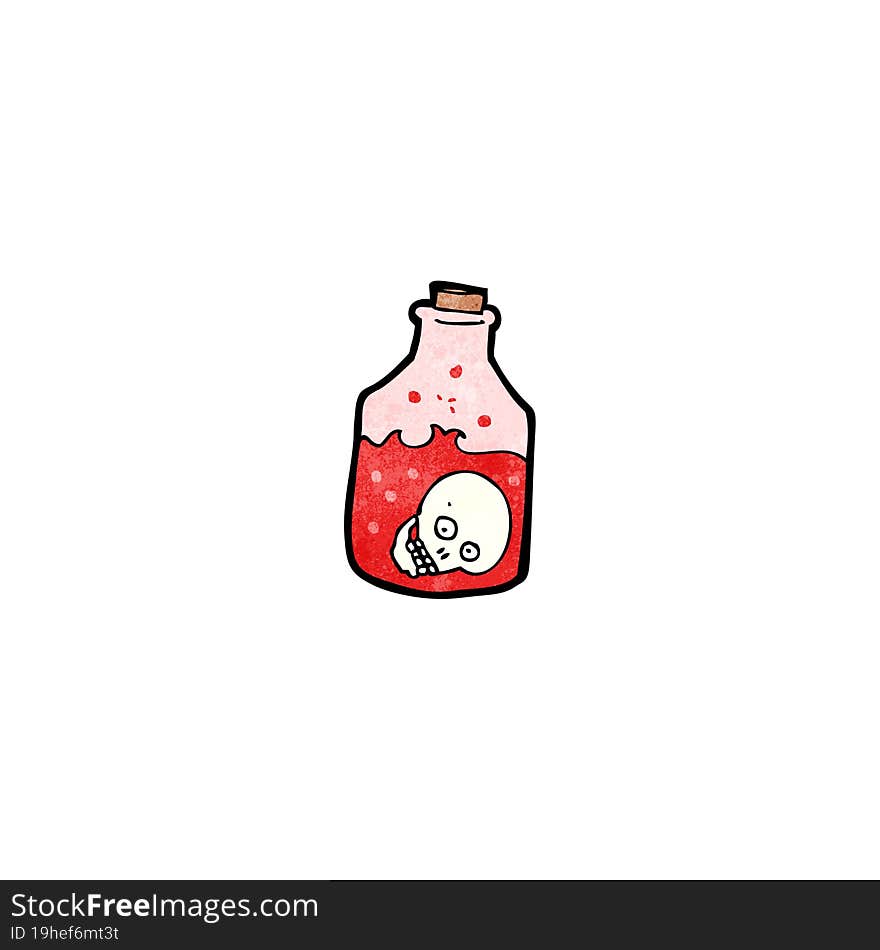 cartoon skull in jar