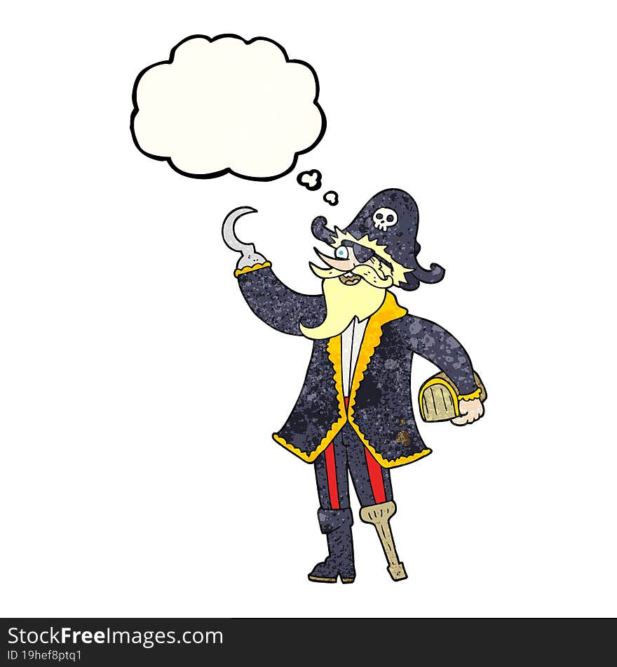 thought bubble textured cartoon pirate captain