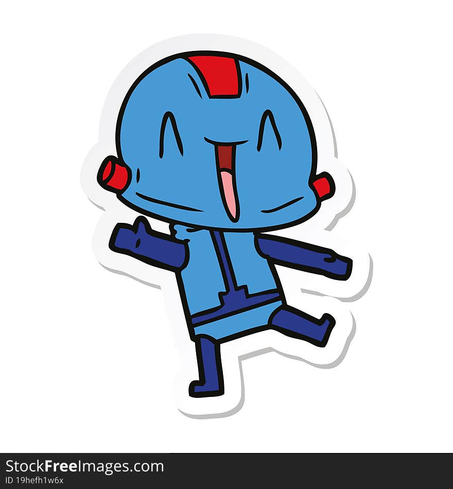 sticker of a cartoon robot