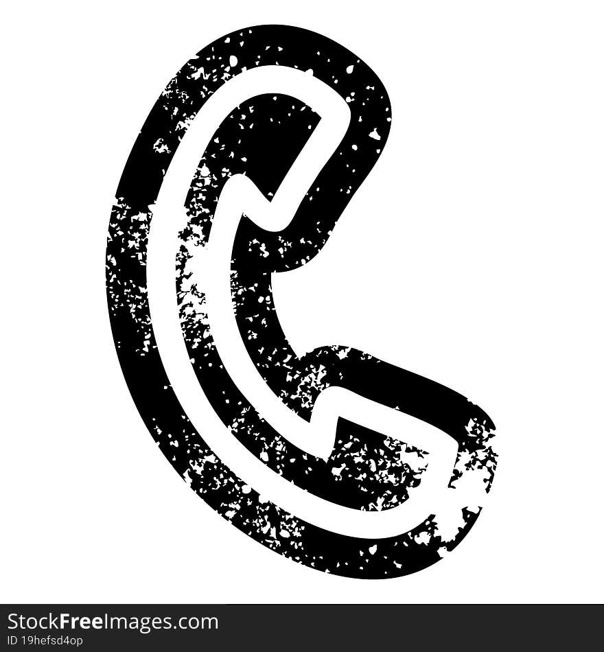 Telephone Handset Distressed Icon