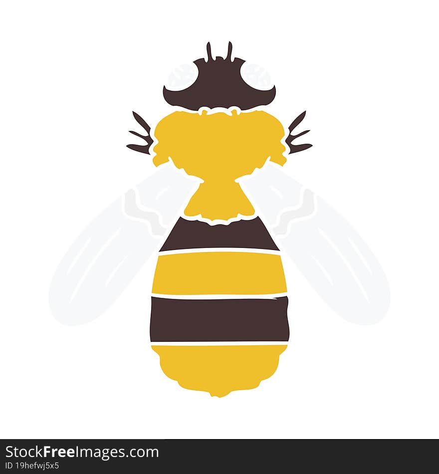 Flat Color Style Cartoon Bee