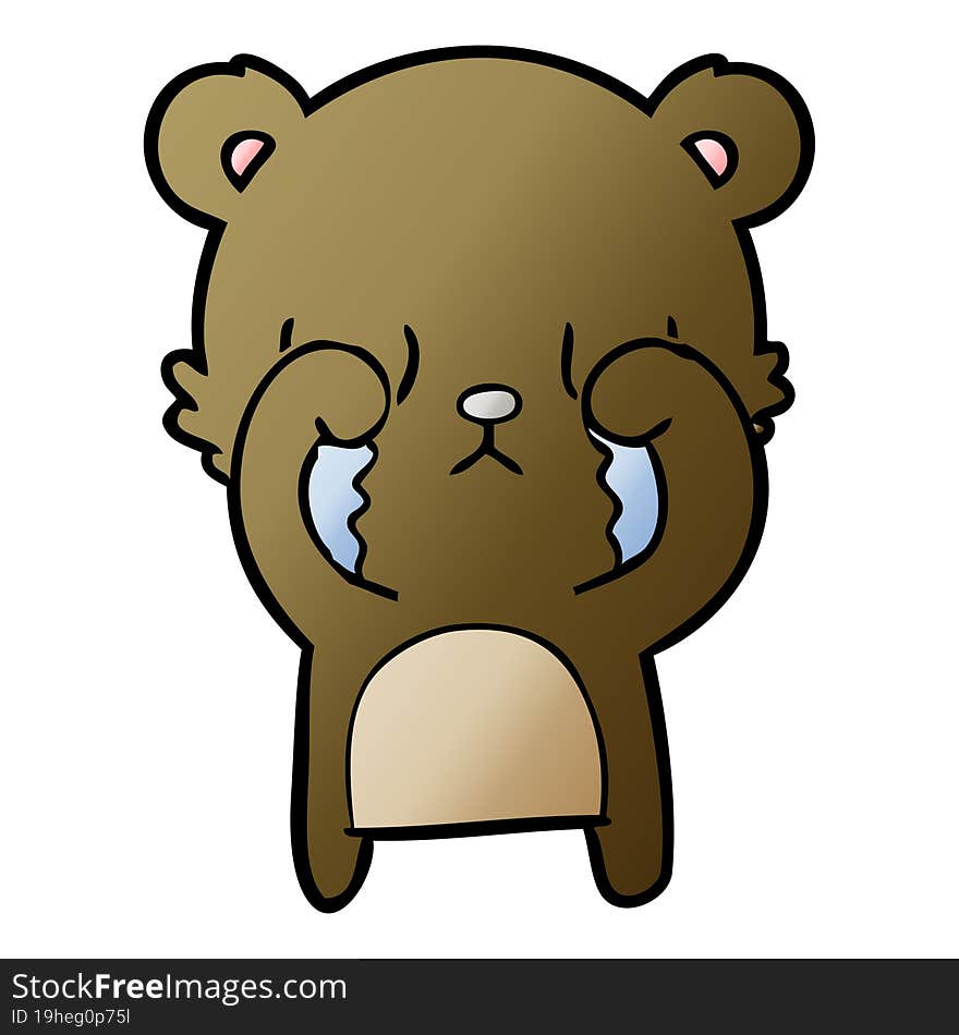 crying cartoon bear. crying cartoon bear