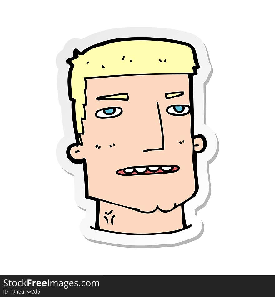 sticker of a cartoon male head