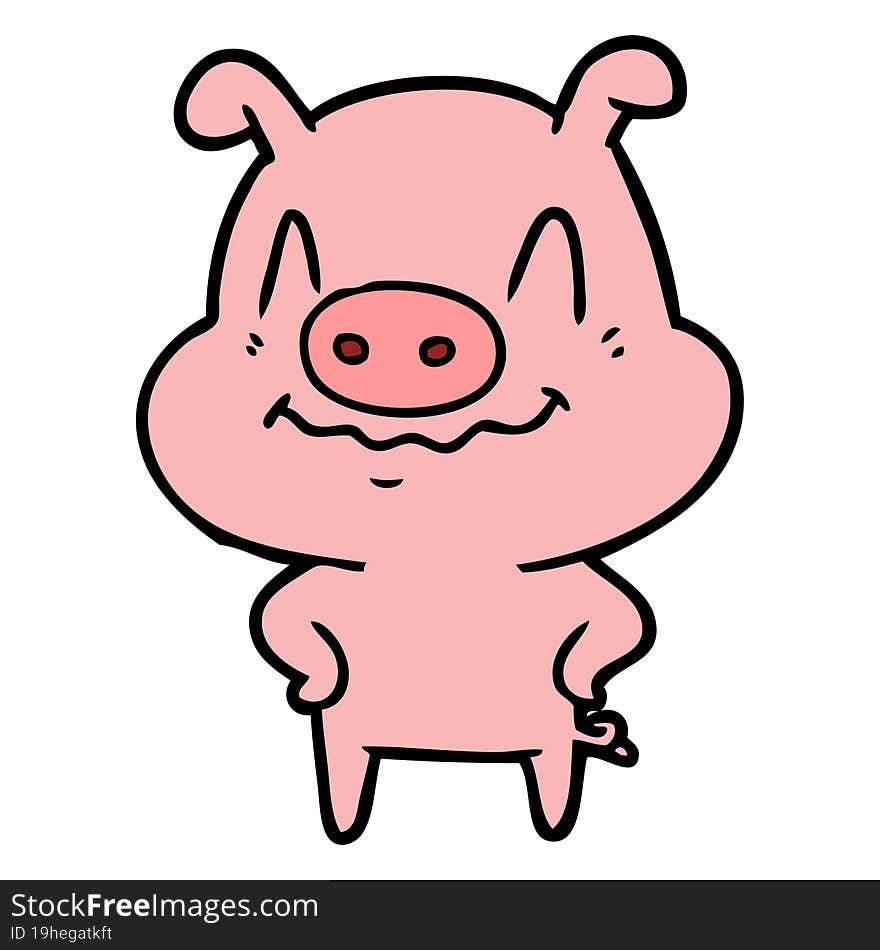 nervous cartoon pig. nervous cartoon pig